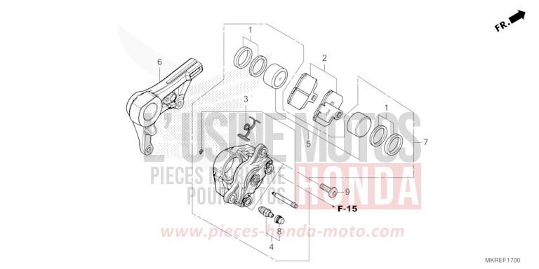 HINTERRAD-BREMSSATTEL von CBR1000RR SP SP1 SP2 GRAND PRIX RED (R380) von 2024